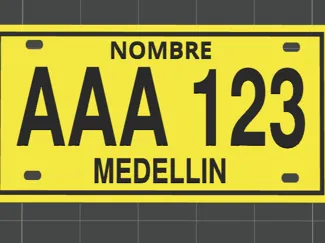 Matrícula de carro y moto de Colombia - Placa