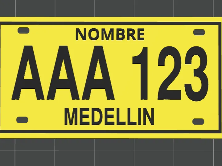 Matrícula de carro y moto de Colombia - Placa