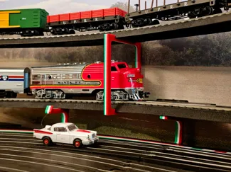 HO train track support for AFX Track Borders