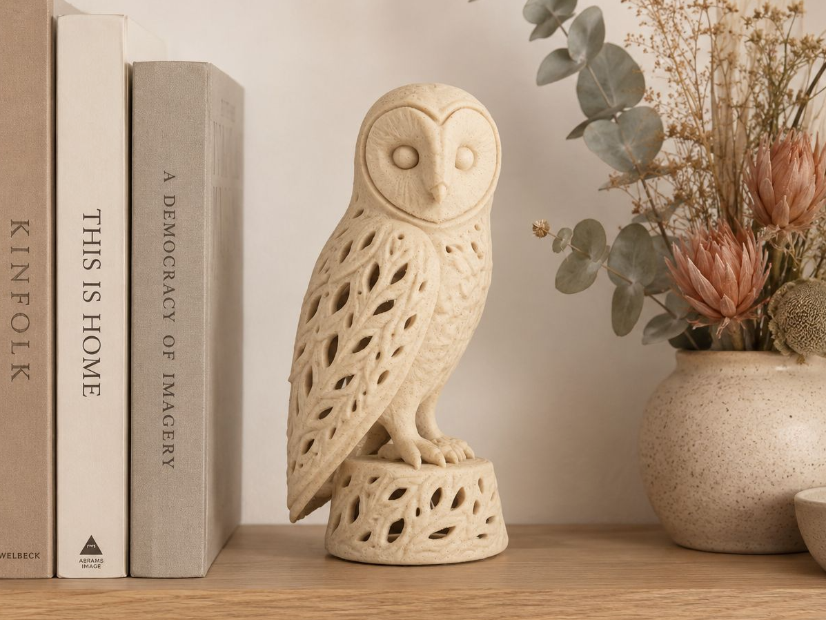 Voronoi Owl Sculpture – Modern Nature