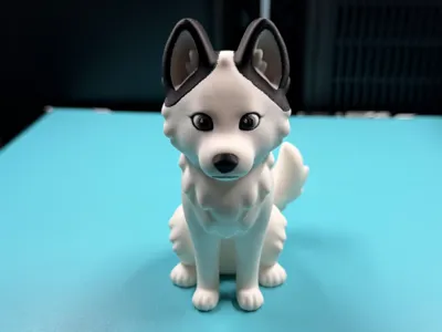 Cartoon Style Husky Dog