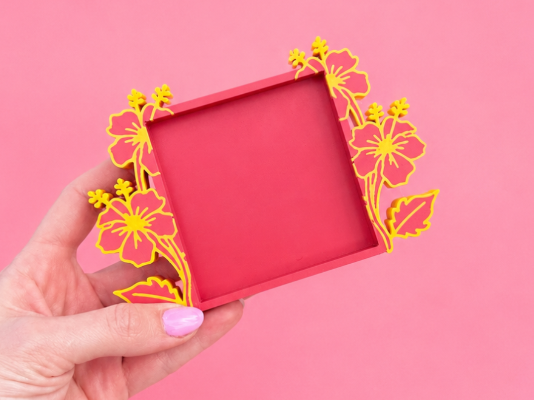 Hibiscus Post It Holder