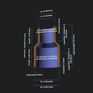 Vacuum hose adapter generator (parametric)