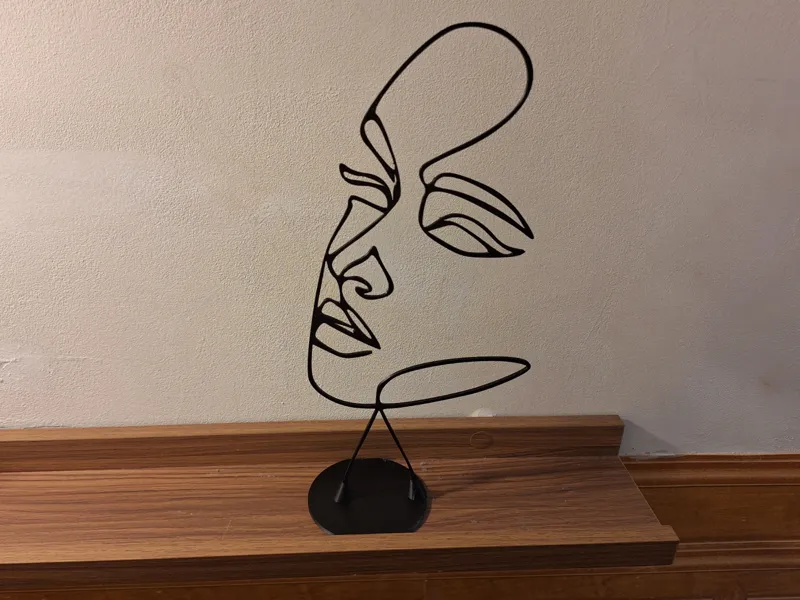 Line Art Woman Face - 2 Supports