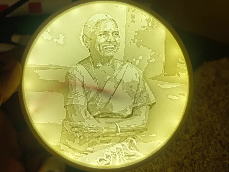Round Lithophane model with cover
