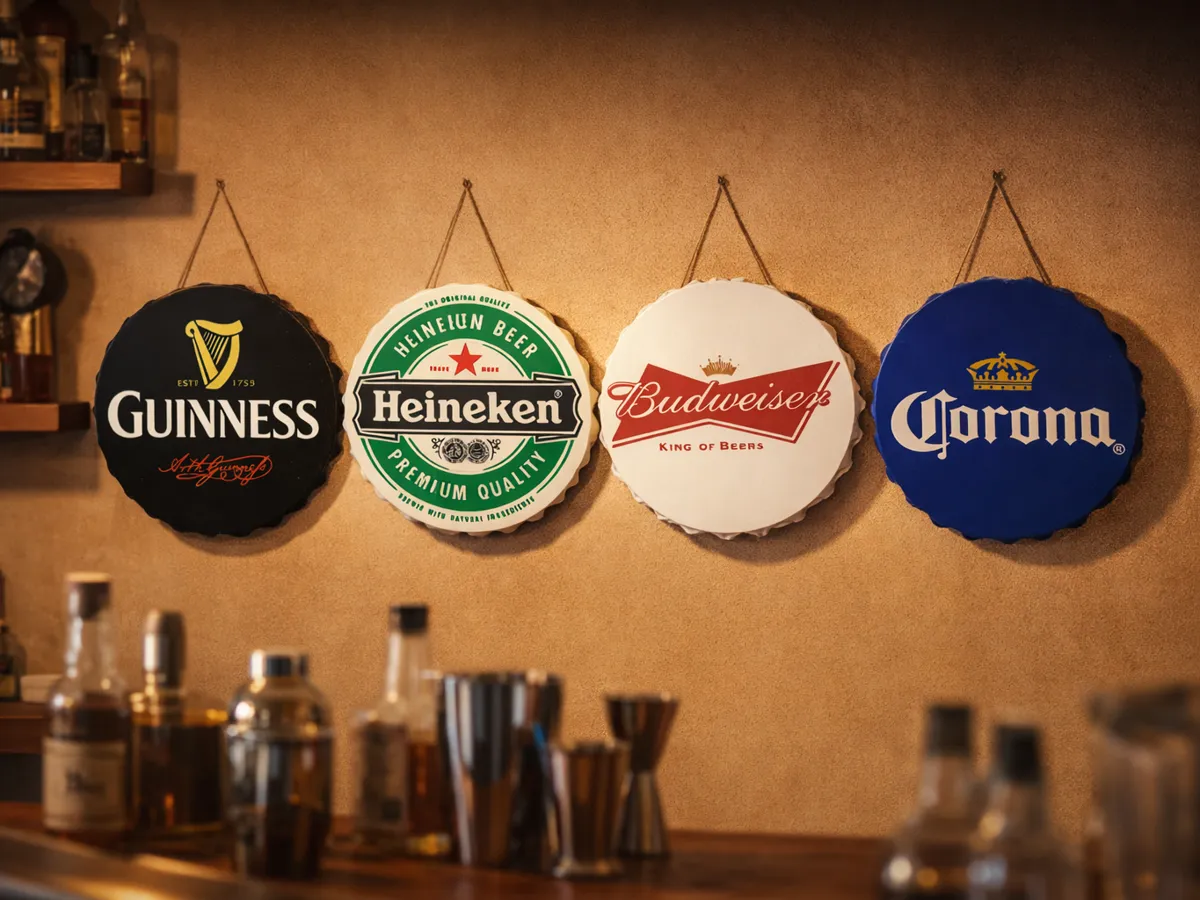 Bottle Cap Wall Art ( 4 SET ) - Free 3D Print Model - MakerWorld