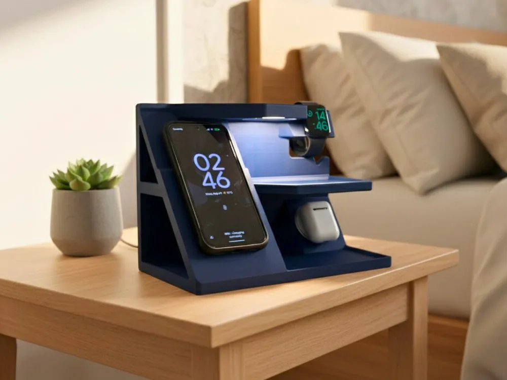 BedSide Table Lamp & Organizer | Apple Magsafe view 2