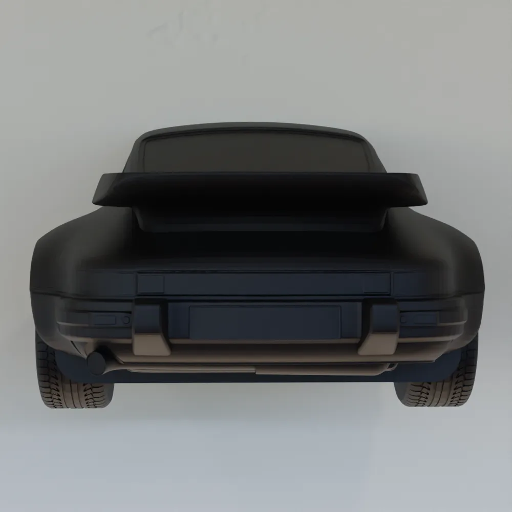 Porsche 911 Turbo 930 Wall Art - Rear View - Free 3D Print Model ...