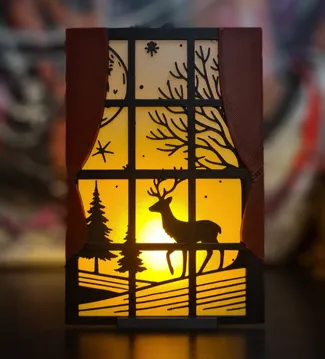 Christmas aura outside the window deer (Tealight)