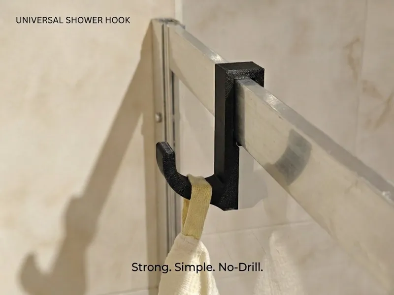 Universal Shower Door Hook (12 mm Profile)