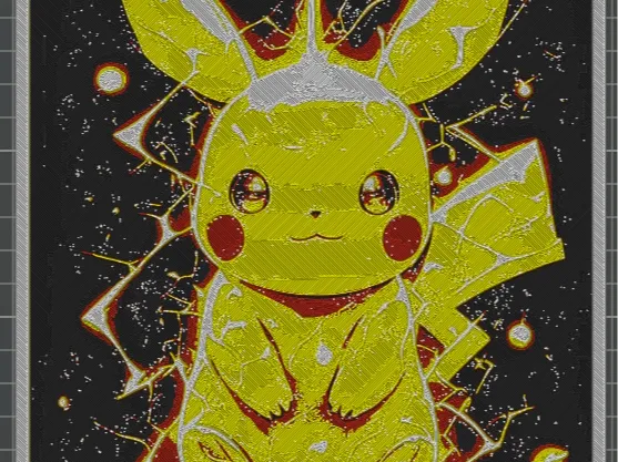 【摆摊画】【15元一张】一体成型带相框皮卡丘浮雕画