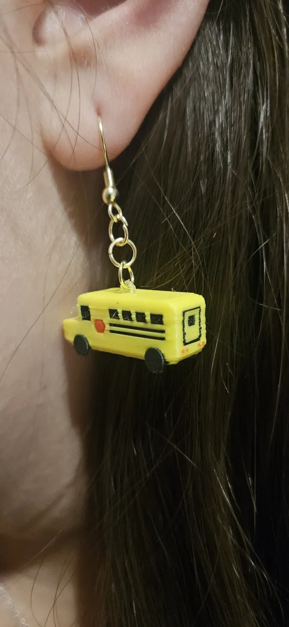 3D Bus Earrings view 2