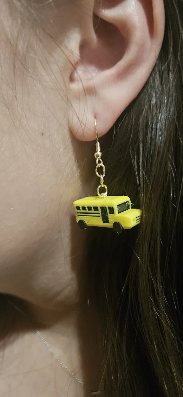 3D Bus Earrings view 3