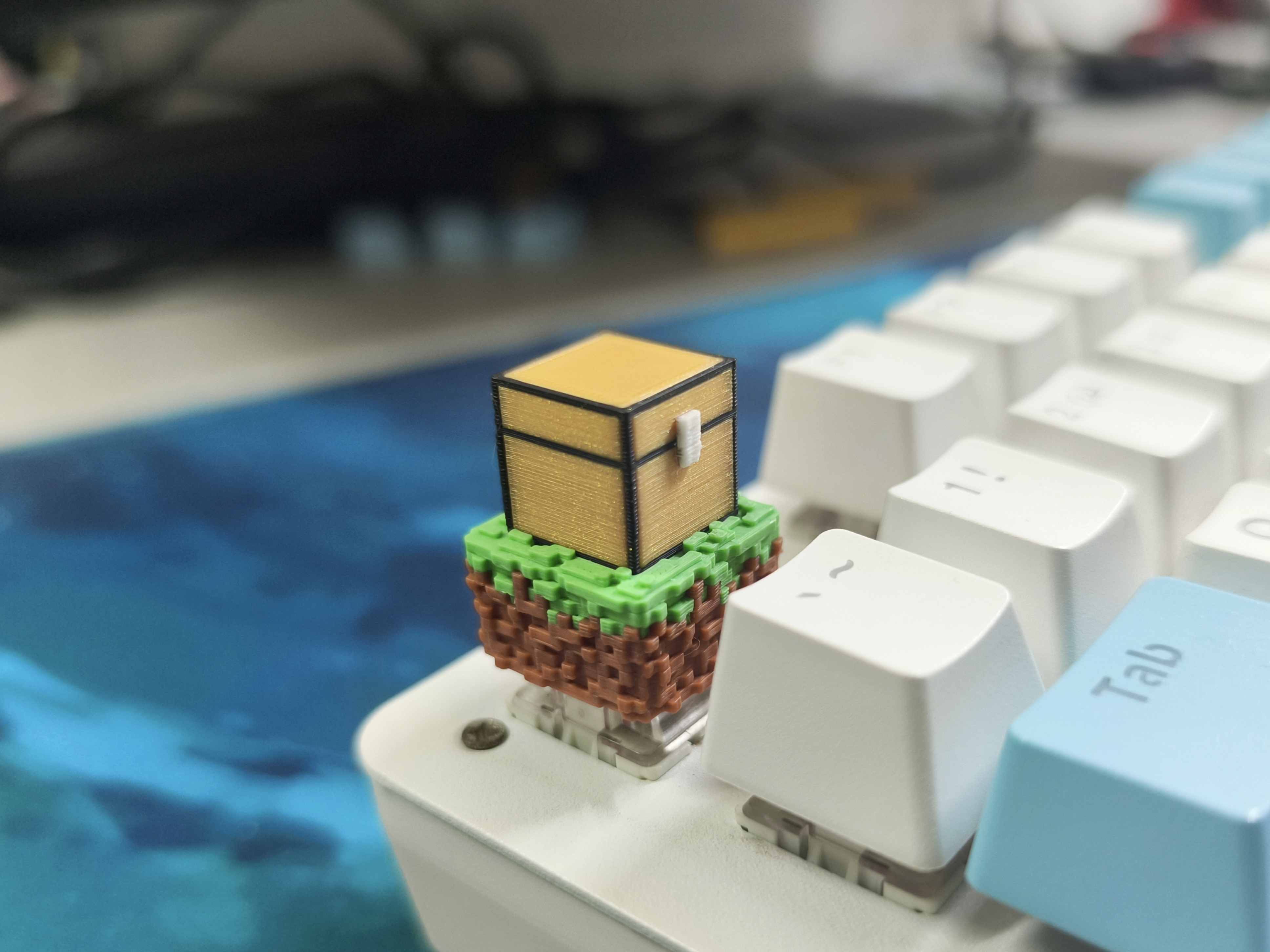Miniatura 1 do modelo 3D 「MC草方块箱子」键帽