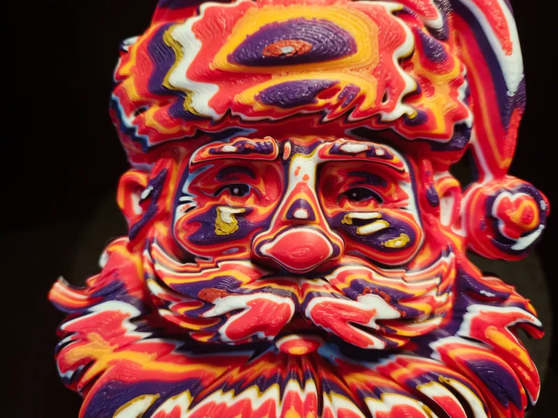 psychedelic Colorstacked Santa