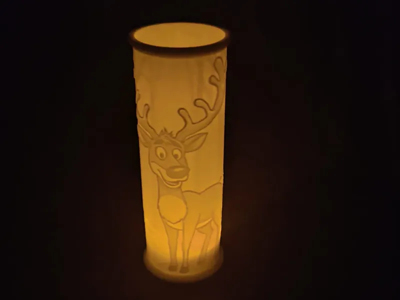 Niedliches Rentier-Lithophane – Weihnachtsdeko