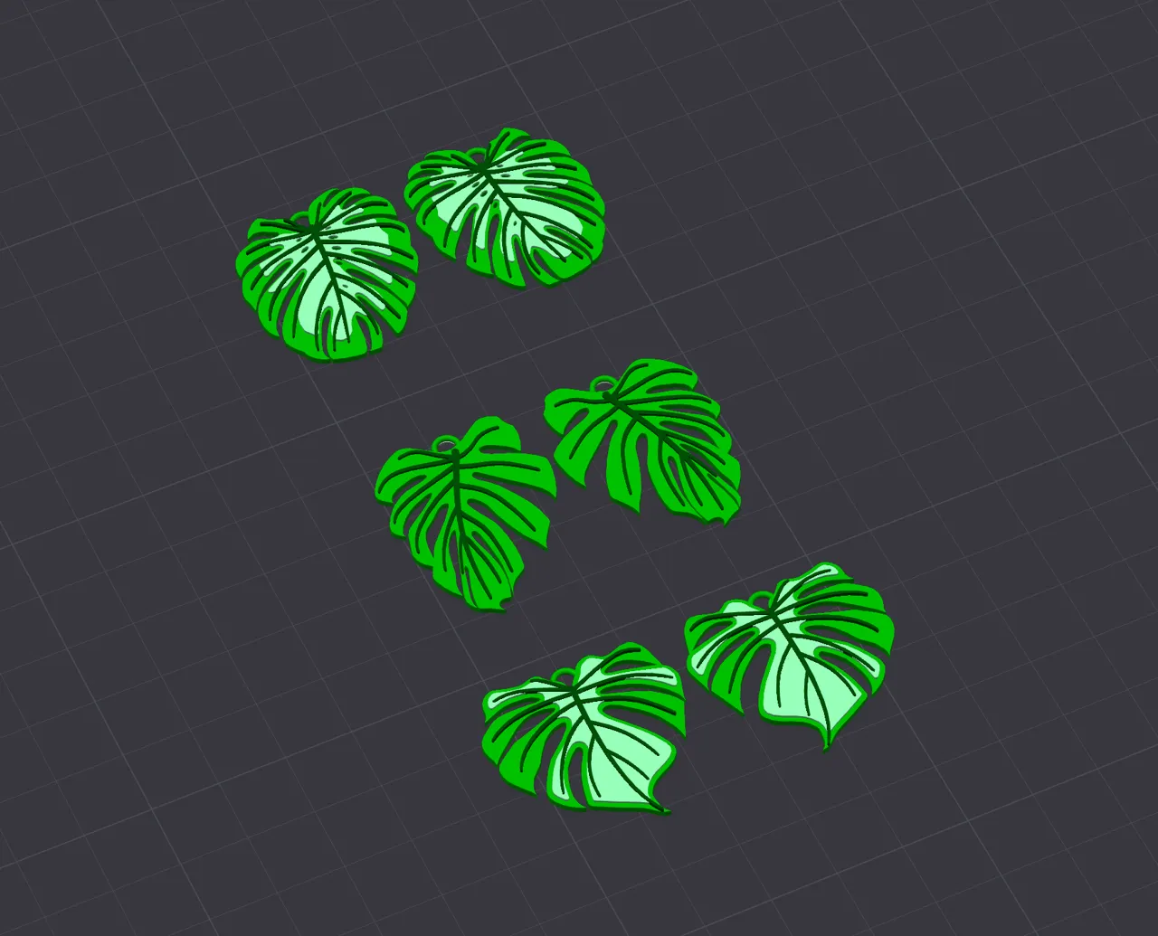 Monstera Leaf Earrings, Quick Printing view 3