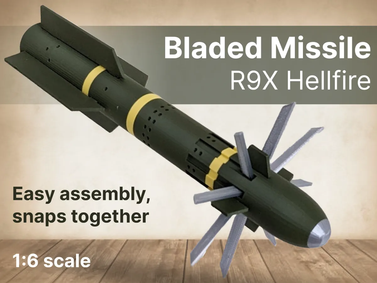 Hellfire R9X Missile with Kinetic Blades (1:6) - Free 3D Print Model ...