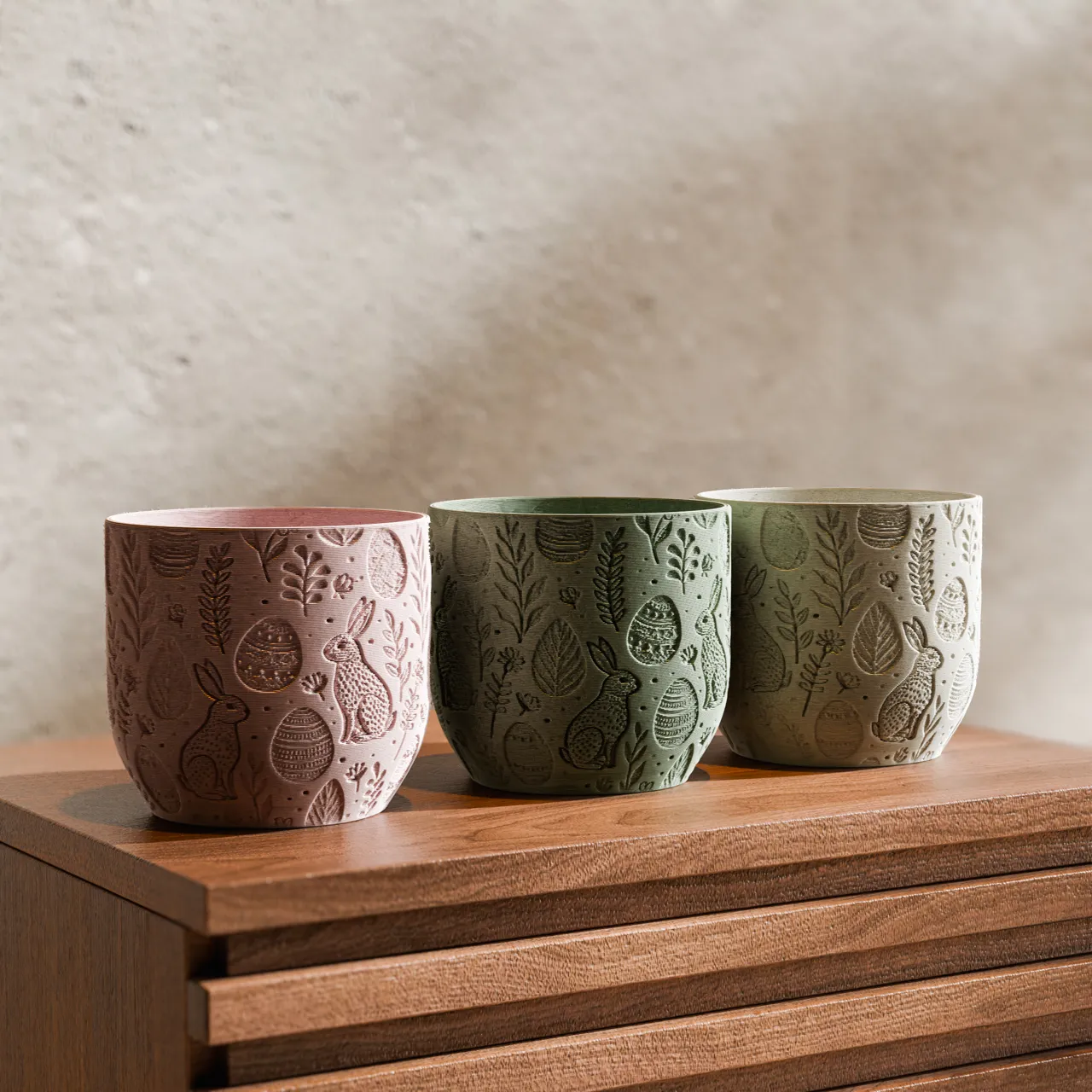Pots for Easter with Bunny Pattern view 3