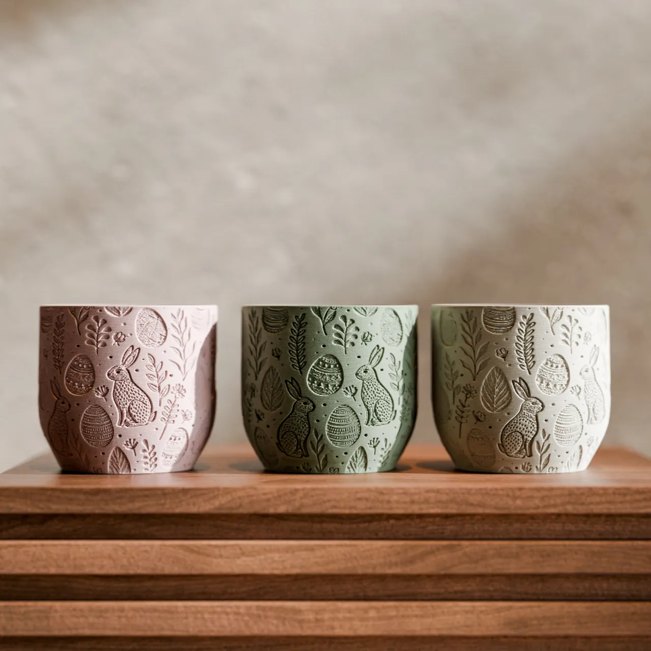 Pots for Easter with Bunny Pattern view 2