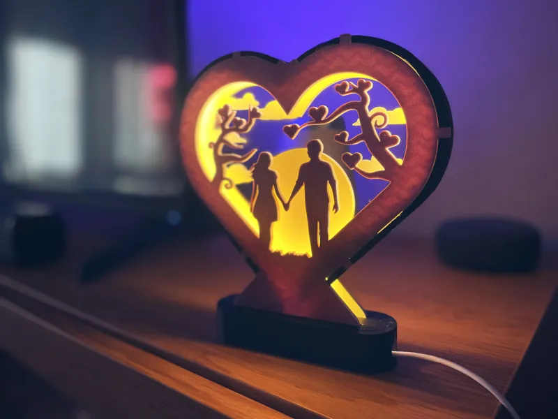 Romantic Heart LED Night Lamp