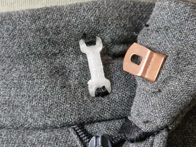 Dress pants button hook replacement sew-on