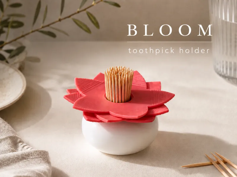 BLOOM - Zahnstocher Spender im Blüten Design