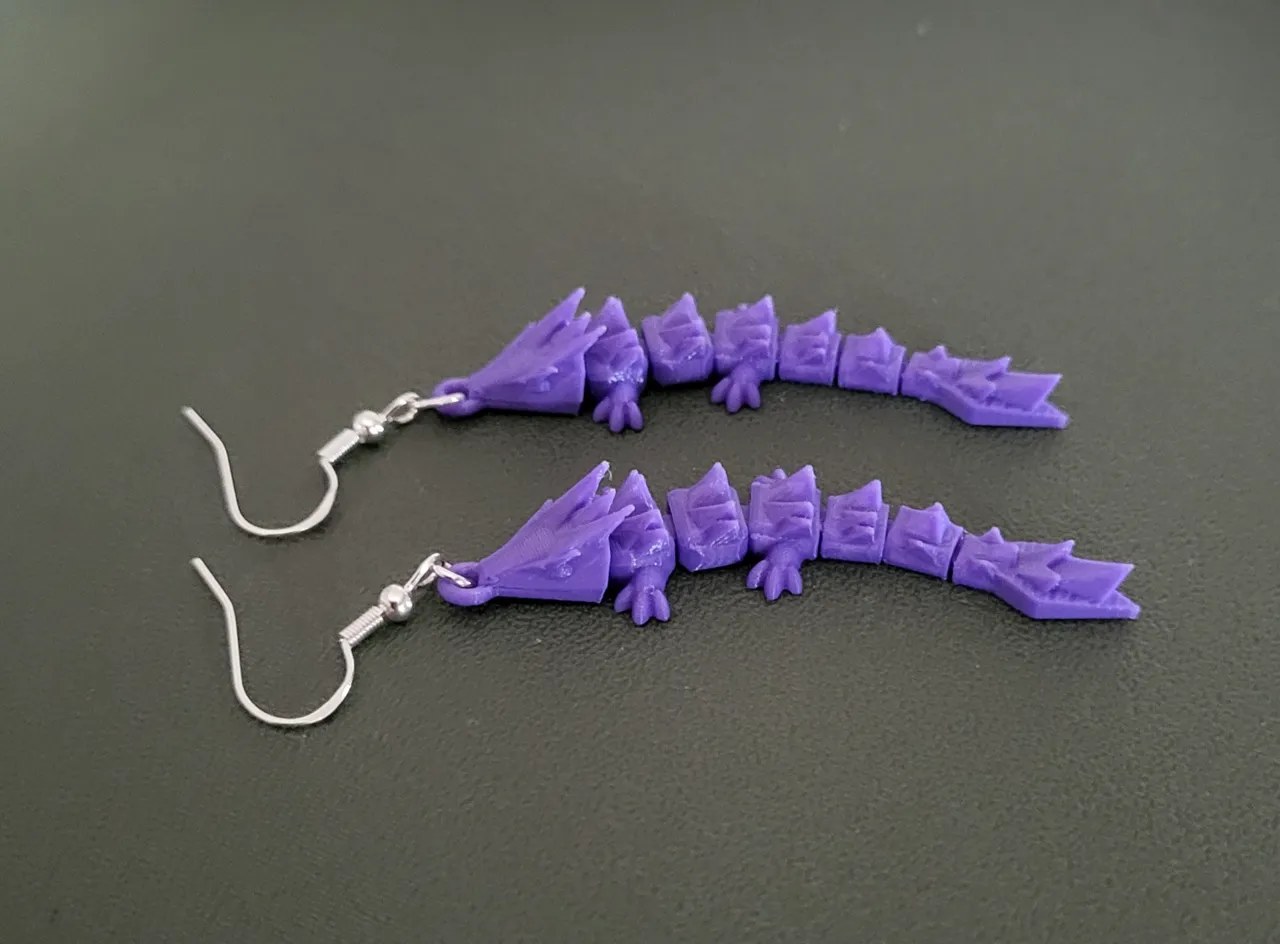 flexi dragon earrings view 2