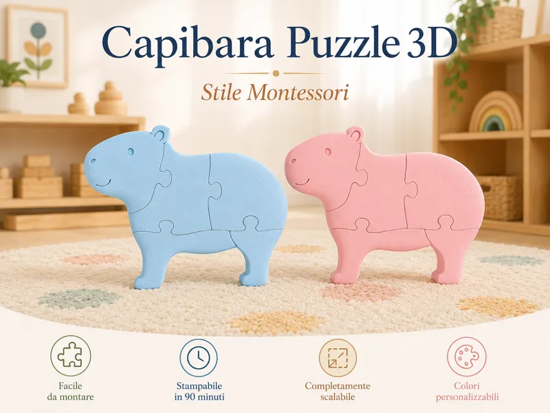 Capibara Puzzle 3D | MONTESSORI | GIOCO EDUCATIVO