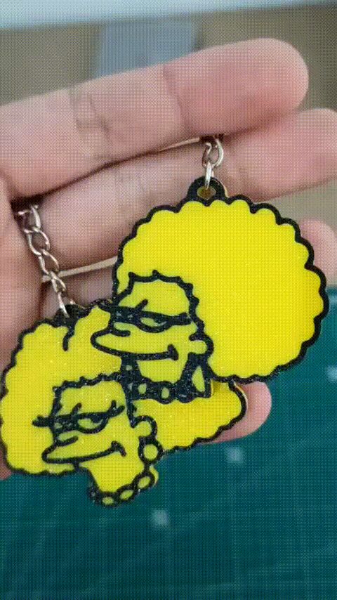 THE SIMPSONS PATTY AND SELMA KEYCHAIN / EARRINGS