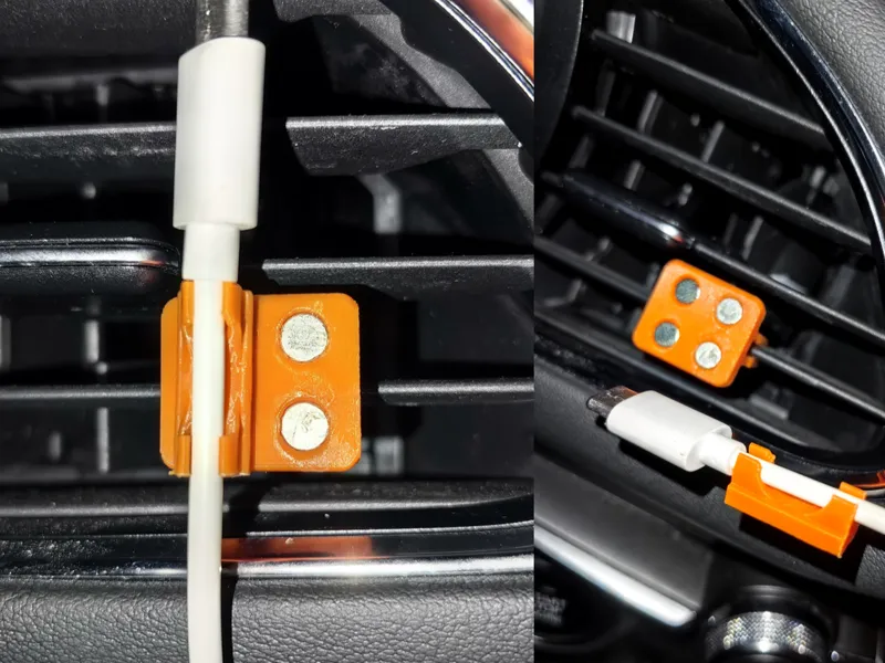 Automotive data cable magnetic fastener 
