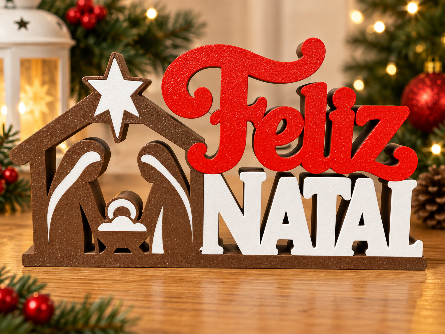 Feliz Natal Christmas Nativity Decoration - 1
