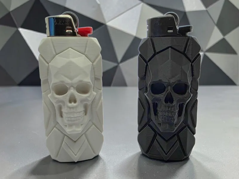 Low-Poly Geometric Skull Bic Sleeve