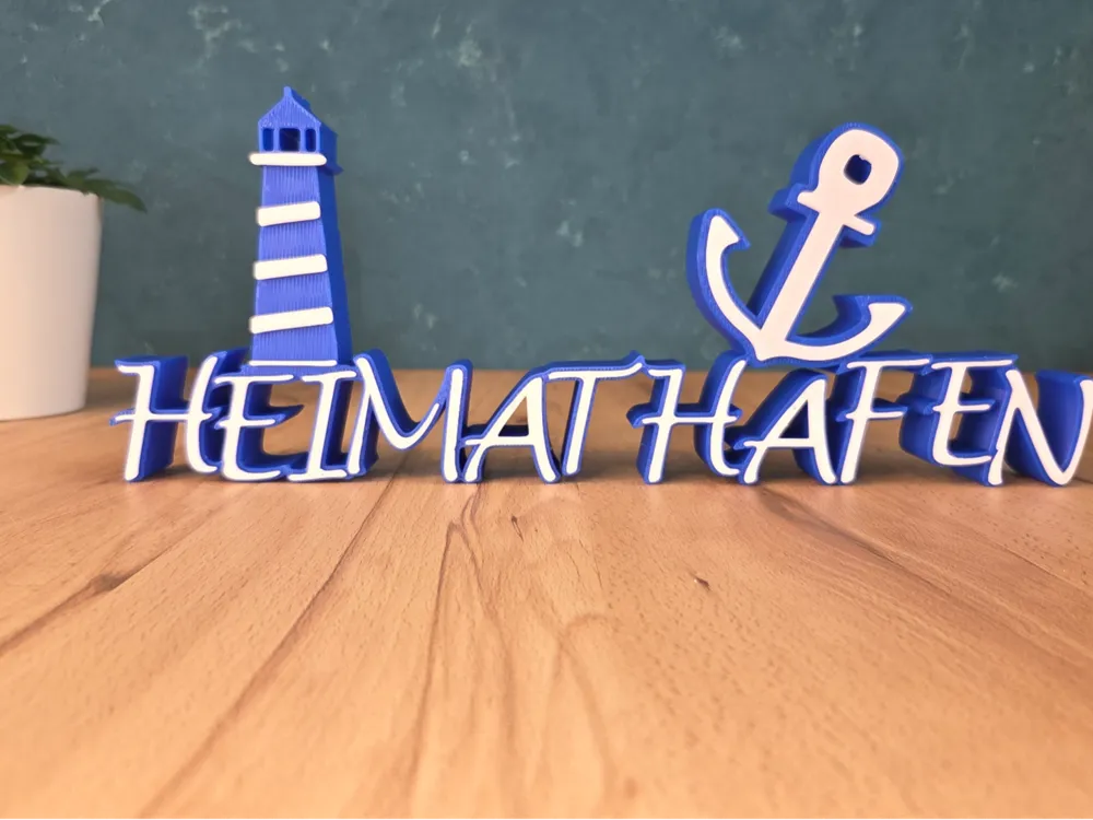 HOME PORT with Anchor & Lighthouse – Lettering - Free 3D Print Model ...