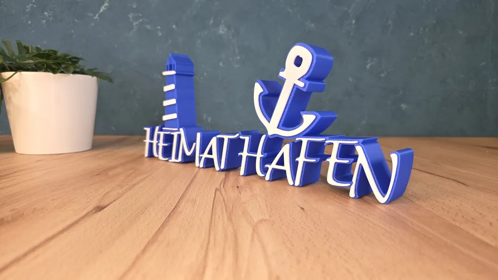HOME PORT with Anchor & Lighthouse – Lettering - Free 3D Print Model ...