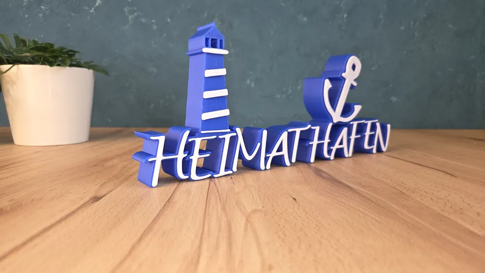 HOME PORT with Anchor & Lighthouse – Lettering - Free 3D Print Model ...