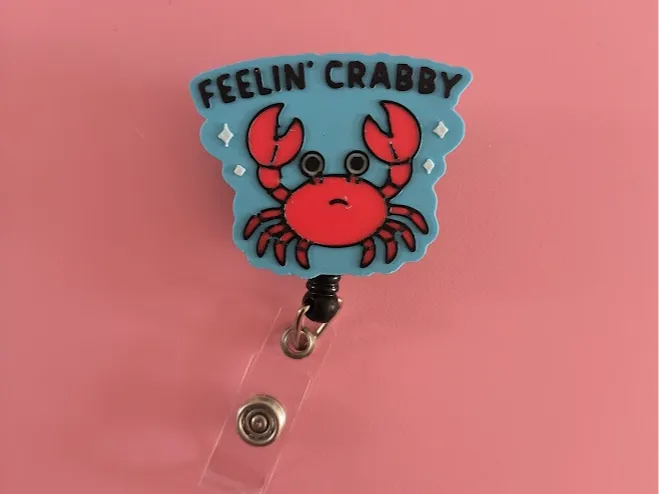 Feelin Crabby Badge Reel Topper/Magnet