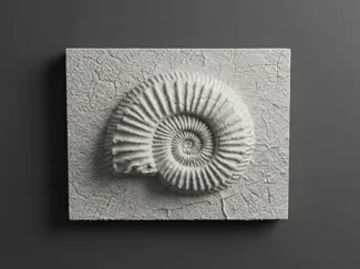 Prehistoric Elegance: Ammonite Fossil Wall Relief
