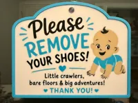 Please Remove Shoes(Baby) - Top Center Hole