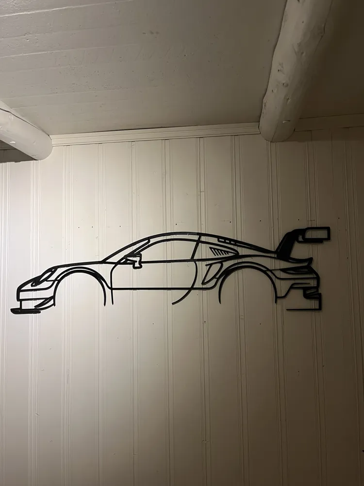 Porsche 911 RSR wall art - Free 3D Print Model - MakerWorld