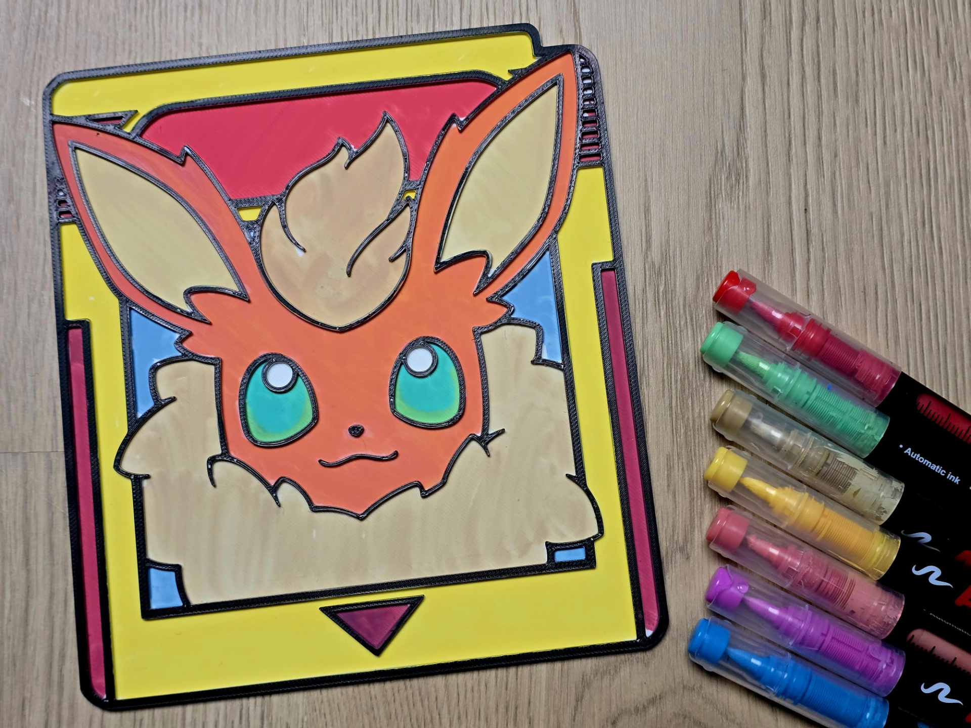 Flareon Gamecard Pokemon Coloring Craft