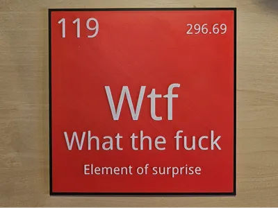 WTF Periodic Element Sign