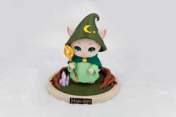 Figura decorativa: Mido · INFJ Cat Astrologer · Original Figurine — vista de referencia 4