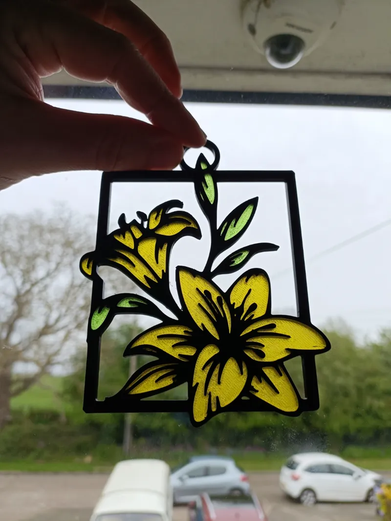 Lily Stained Glass Window Hanger
