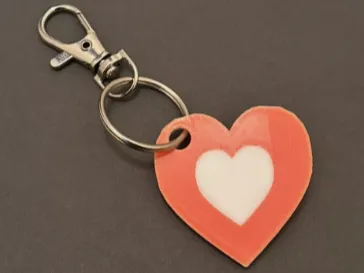 Red/white Heart Keychain