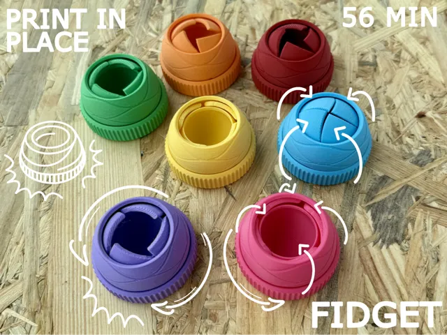IRIS FIDGET - PRINT IN PLACE - 3D FIDGET