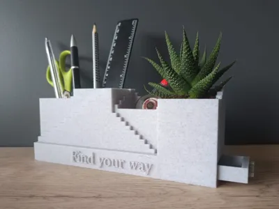 Organiser with a plant pot