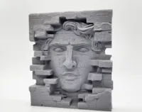 Sculpture murale « visage dans le mur de briques » (sans support) — photo 2