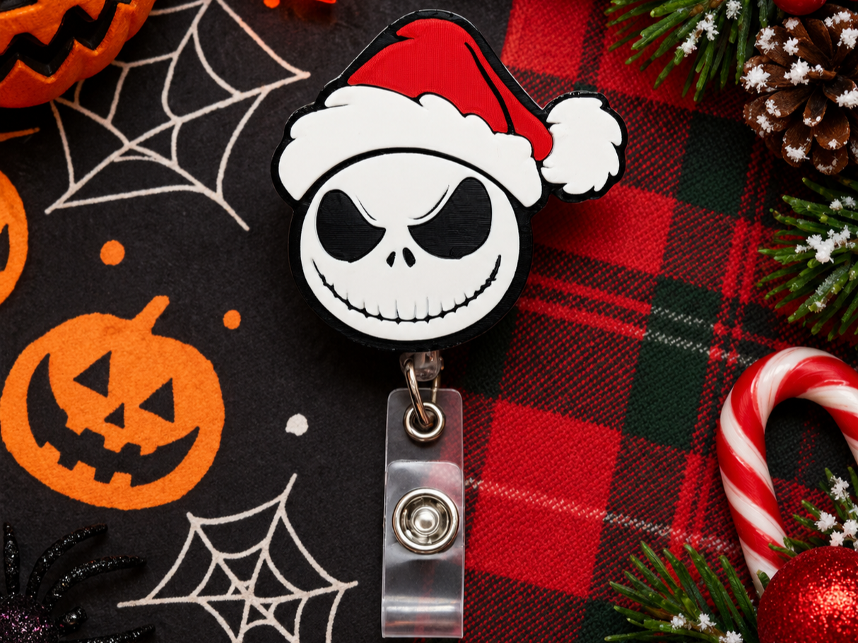 Santa Jack Skellington Badge Reel Face/Magnet - 1