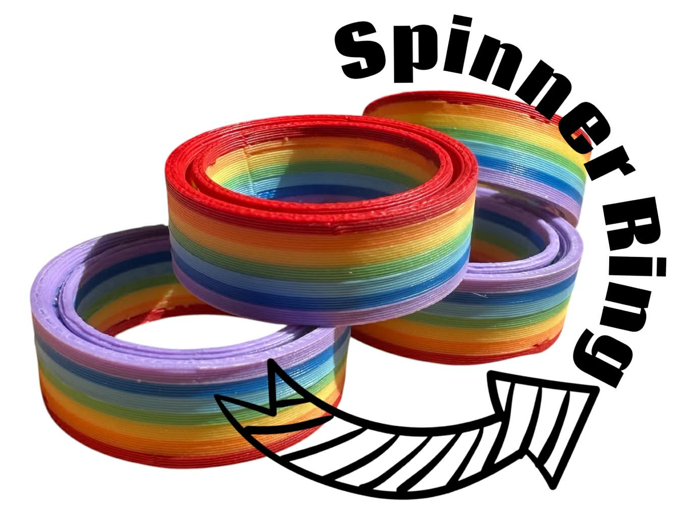 Rainbow Fidget Spinner Rings